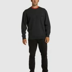 Billabong Re-Issue Crew 9 Billabong Re-Issue Crew -RVCA shop WASHED BLACK MENS CLOTHING BILLABONG JUMPERS ABYFT00370 WAA 5