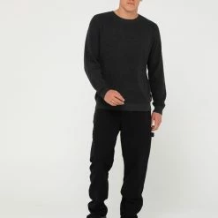 Rusty Cradle Lightweight Crew Knit -RVCA shop WASHED BLACK MENS CLOTHING RUSTY KNITS CARDIGANS W23 CKM0351 WBA 1S 6