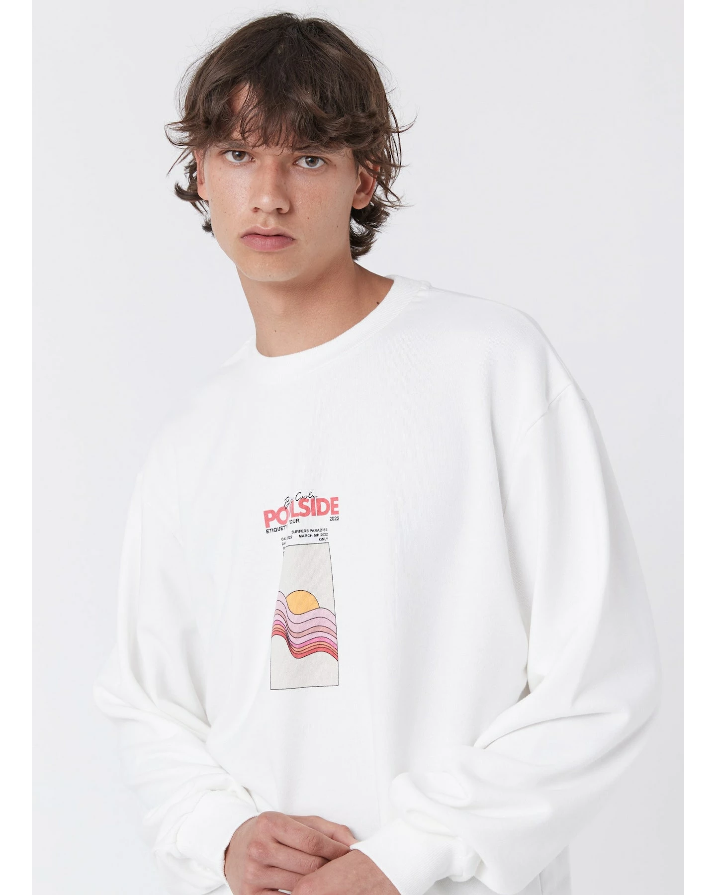 Barney Cools Tour Crew Sweatshirt Off White 4 Barney Cools Tour Crew Sweatshirt Off White - Image 4