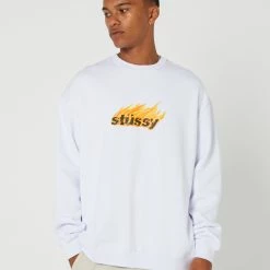 Stussy Pigment Flames 50/50 Crew